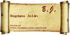 Bogdanu Jolán névjegykártya