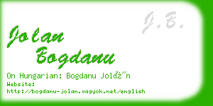 jolan bogdanu business card